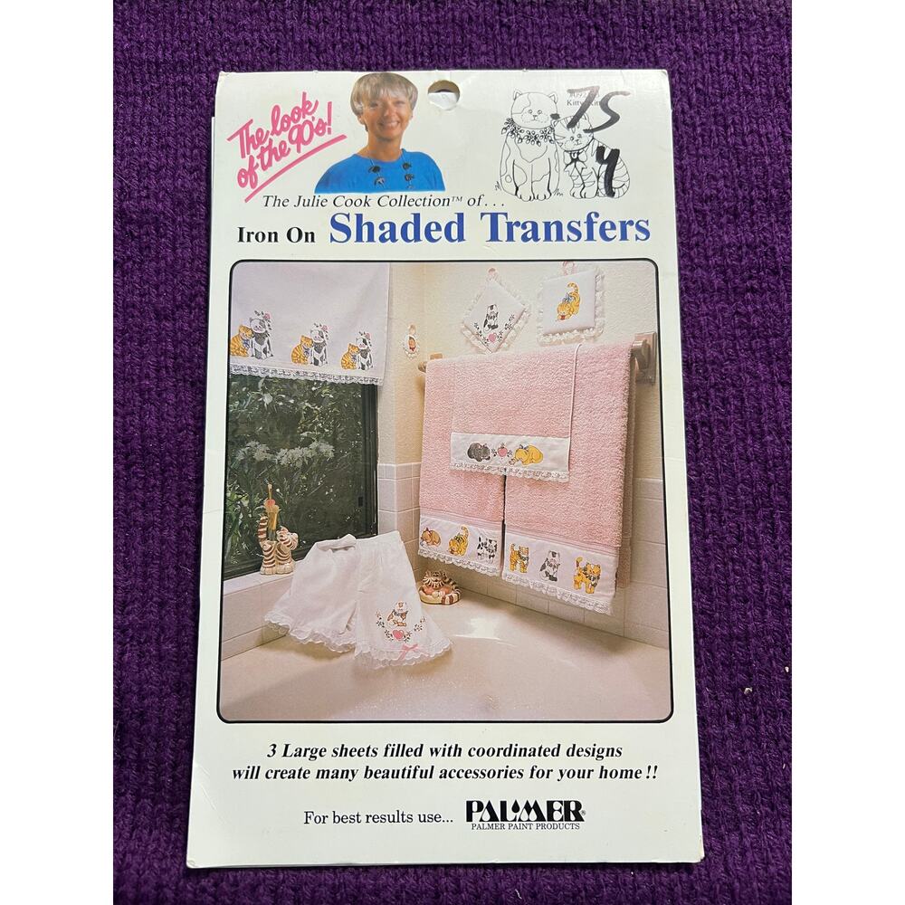 iron on transfers cartoon cats julie cook 1990s